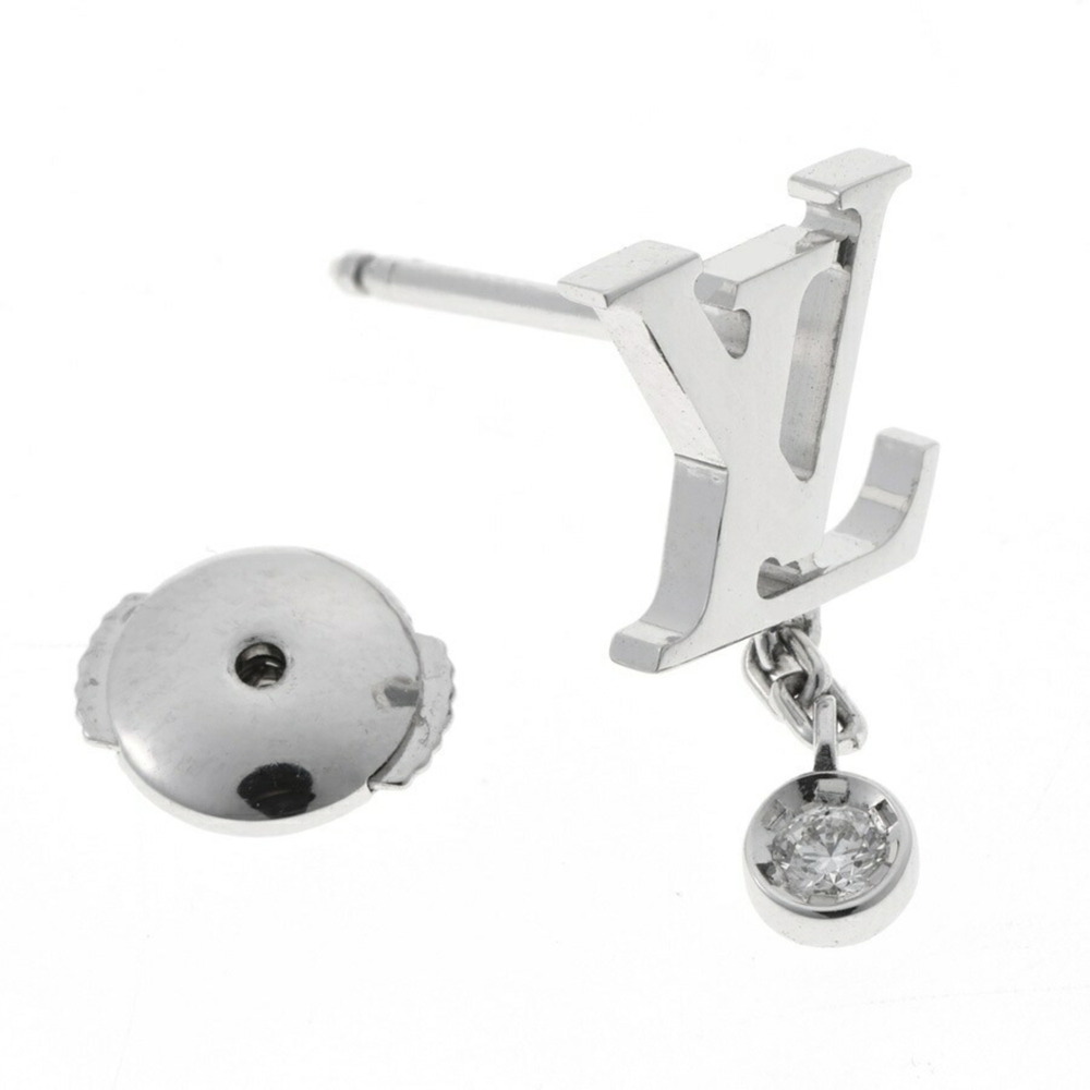 LOUIS VUITTON 18k Silver Diamond Earrings - Picture 3 of 5